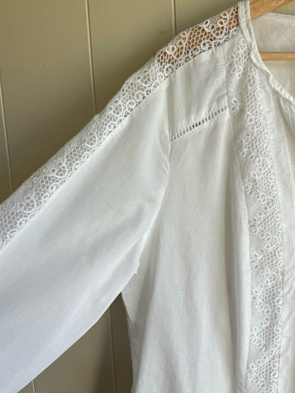 NYDJ White Cotton Lace Eyelet Peasant Blouse Tunic 1X Boho - Picture 7 of 13